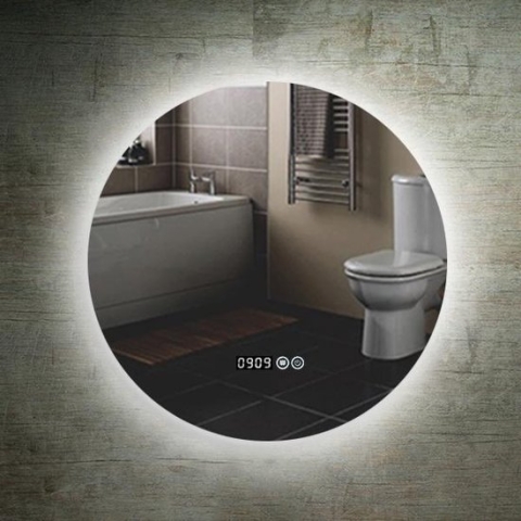 Loviisa Round Smart LED Badkamer Spiegel klok Touchknop anti fogg