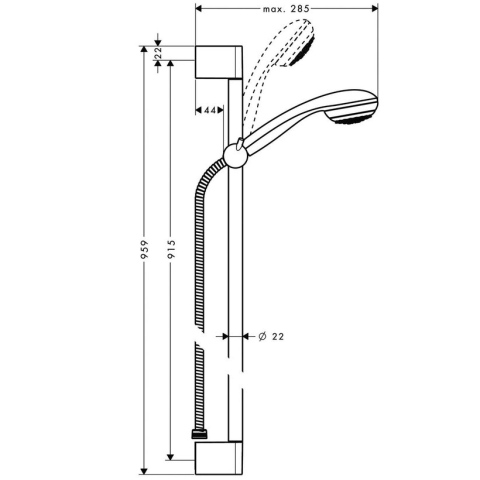 hansgrohe Crometta 85 doucheset 1jet met Unica'Crometta glijstang 90 cm - 1 straalsoort - diameter handdouche 85 mm