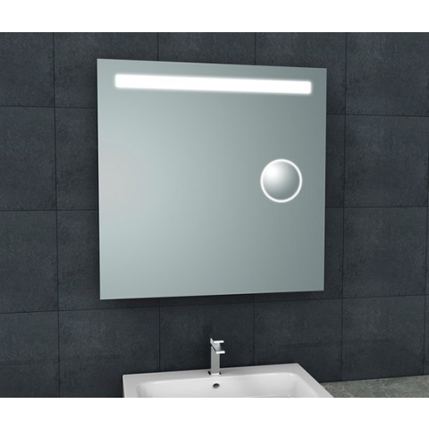 Bally Tigris Spiegel Met Geintegreerde LED Verlichting En Scheerspiegel 80x80cm