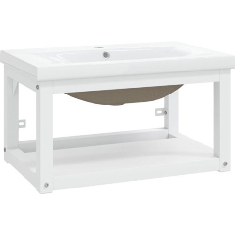 vidaXL-Wastafelframe-met-inbouwwastafel-ijzer-wit