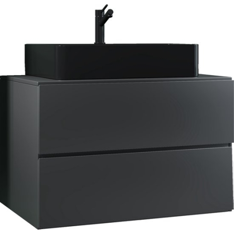 VCM 2-tlg. Waschplatz Waschtisch Badmöbel Set Waschbecken Lendas S BL Schublade