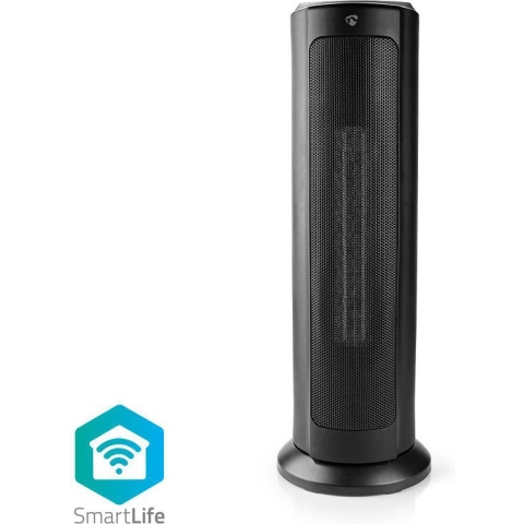 Nedis SmartLife keramische PTC-ventilatorkachel - Wi-Fi - 2000 W - 3 Warmte Standen - Zwenkfunctie - Display - 15 - 35 °C - Android / IOS - Zwart