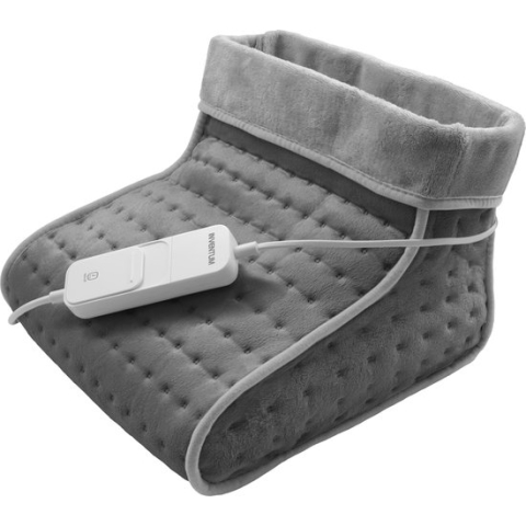 Inventum HZ46G - Elektrische voetenwarmer - 30 x 30 x 23 cm - Tot maat 46 - 90 min. timer - Wasbaar - Fleece - Grijs