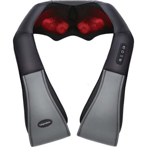 Lifeproducts Shiatsu Massagekussen | Nek en Rug massageapparaat met Warmtefunctie