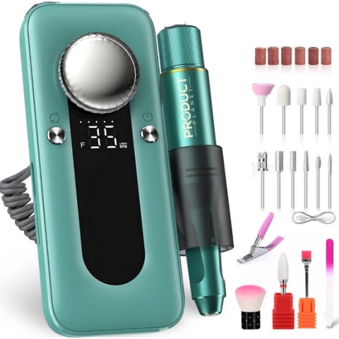 ProductPlanet® Draadloze Elektrische Nagelvijl Premium - 35000RPM - Nagelfrees elektrische - Nagelfrees - Nagelvijl Electrisch - Manicure en Pedicure Set - 50 Rolletjes & 12 NagelFrees Bitjes - 6 Extra Accessoires - Cadeautip