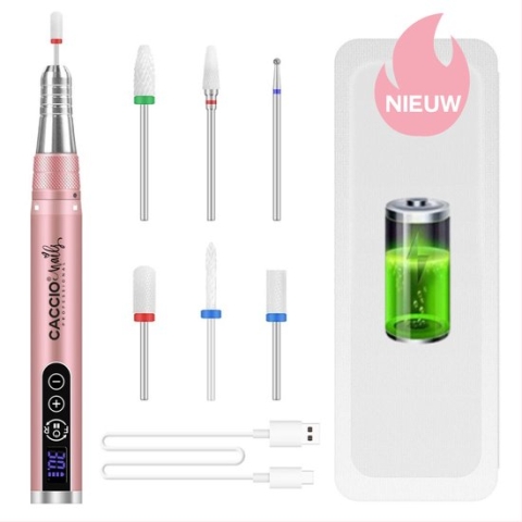 CACCIO® NAILS - Rosegoud 35000 RPM Wireless Nagelfrees - Draadloze Nagelfrees -Inclusief 6 bitjes-Draagbaar - Krachtig Electrische Nagelvijl - Manicure/pedicure voeten en handen Acrylnagels-Gelnagels - Nagels - Nail Drill Machine - Professioneel