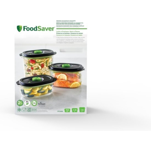 FoodSaver Fresh 2.0 Vershouddozen 3 Stuks - 700 ml, 1.2 liter en 1.8 liter