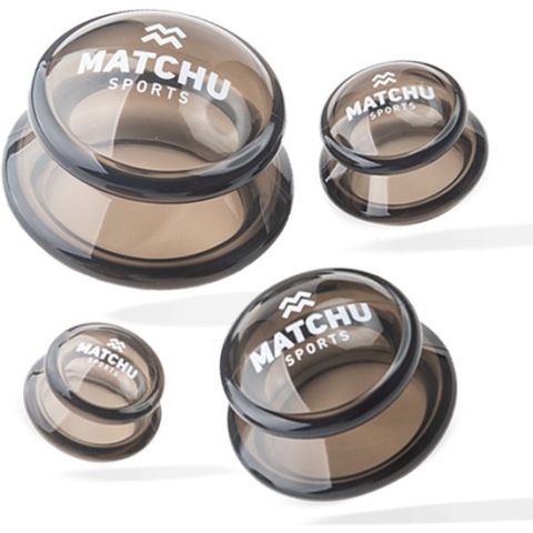Matchu Sports - Cupping set van 4 stuks - Cellulite cups - Cupping cups - Full body - Donker grijs - Makkelijk te reinigen