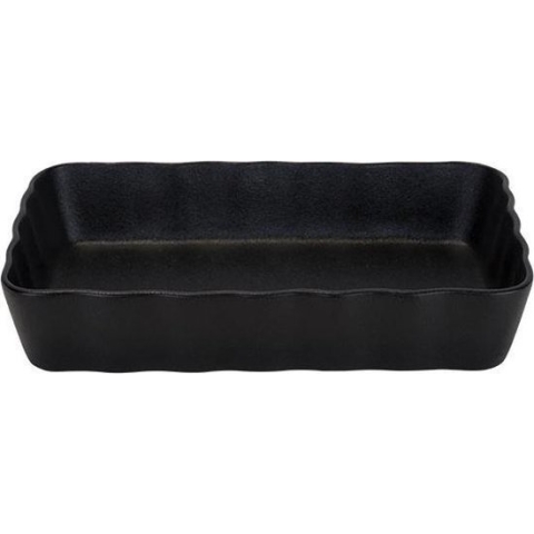 1x Zwarte ovenschalen/serveerschalen 21 x 14 cm - Rechthoekig - Klassieke braadsledes - Ovenschotel schalen - Bakvorm/braadslede
