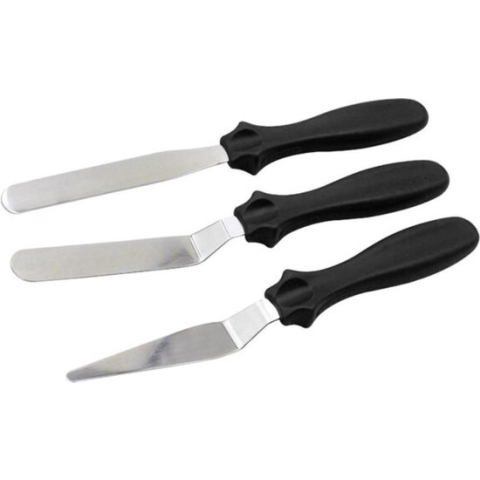 CHPN - Paletmes - Bakken - Palet set - Fondant - Zwart - Palet mes - Gereedschap - Bakker - Koken - Taart bakken - Taartgereedschap - Bakaccessoire = Spatel