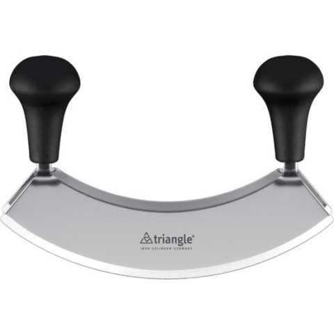 Triangle Wiegemes - Halvemaanmes - Dubbel - RVS Gehard - 23 cm - Heft Kunststof Zwart