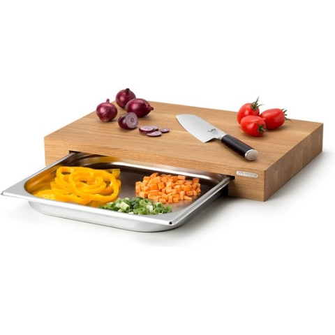 Continenta Snijplank met Inox Lade - Eikenhout - 39 x 27 x 6cm