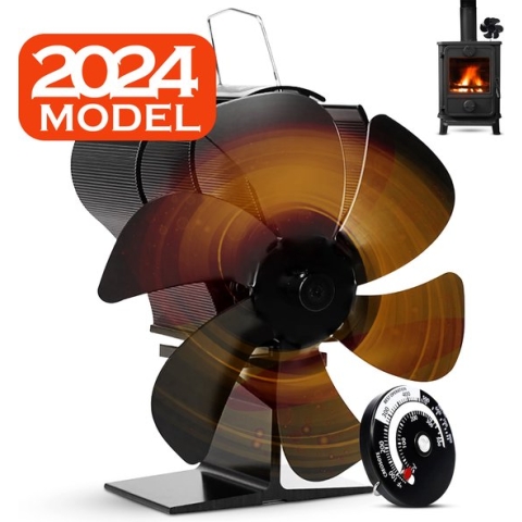 ViveLux® Kachelventilator Voor Houtkachel – Ecofan – Zonder Stroom – Haardventilator – Houtkachel ventilator – Duurzaam – 2024 Verbeterd Desgin – Pro Zwart