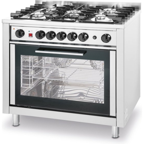 Gasfornuis - 5 Pits Met Elektrische Oven - Hendi 225707 - Horeca & Professioneel