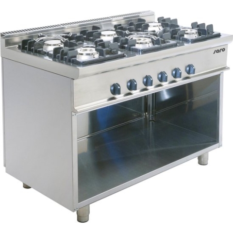 Gasfornuis - Open Onderbouw - 6 Pitten - KUPG6BA - Saro 423-1025 - Horeca & Professioneel