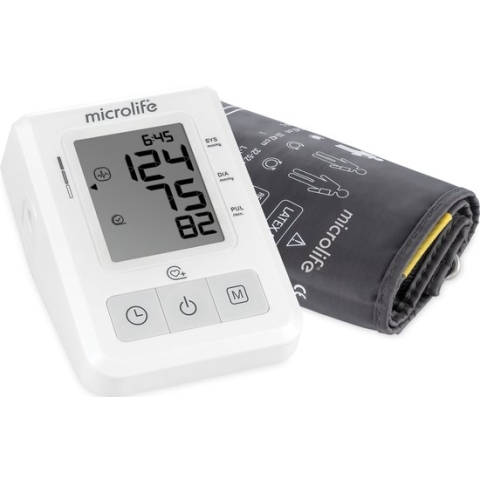 Microlife - BP B2 Basic - Bovenarm Bloeddrukmeter - Klinisch Gevalideerd - No. 1 merk bij Huisartsen - Aanbevolen door NL Hartstichting - Pompt zacht op - 30 geheugens - 5 jaar garantie