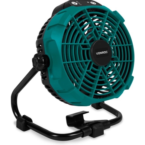 VONROC Ventilator 20V - voor draadloos en bedraad gebruik - Incl. netstroom adapter - Zonder accu & lader