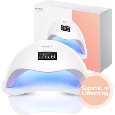 Moods Gellac - Professionele Nagellamp- UV Lamp Gelnagels - Nageldroger - Bedienbaar met Knoppen - Krachtige LED Lamp - Wit