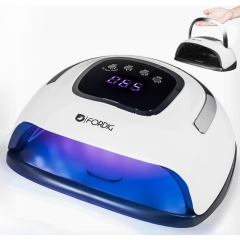 b'ForDig 220W Professionele Nageldroger voor Gel Nagels - Nagellak Droger met UV LED Lamp en Timer voor Gelnagels - Nageldrogerlamp met 57 LED Lampjes voor Nagel Gellak - Geschikt voor Manicure en Pedicure - Nagellakdroger Hard Gelpolish Builder'