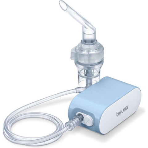 Beurer IH 60 Inhalator Kinderen v.a. 2 jaar/volwassenen - Vernevelaar - Medisch product - Perslucht - Incl. masker kind & masker volwassene - Incl. accessoire-set - Korte inhalatietijd - Klein/licht/stil - Accu - Handig voor op reis - 3 Jaar garantie