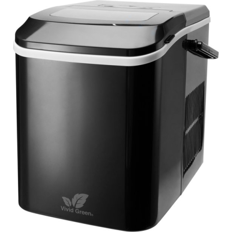Vivid Green IJsblokjesmachine - 1.8 L - 7-10 Min. - IJsmachine - IJsblokjes - 12 KG / 24u - Draagbaar Met Handvat - Incl. IJsschep - Zwart