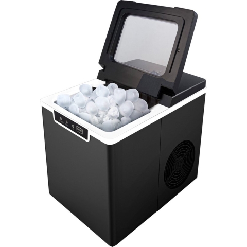 BluMill IJsblokjesmachine – IJsblokjesmaker – binnen 7-15 minuten - met IJsschep - 12kg/24u - 2L Watertank - Zwart
