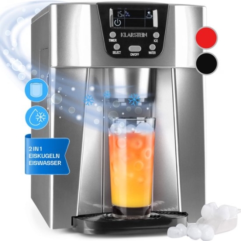 Klarstein Ice Volcano 2G ijsblokjesmachine LED - 12kg per 24h - 2 liter watertank - Krachtige, geluidsarme compressor