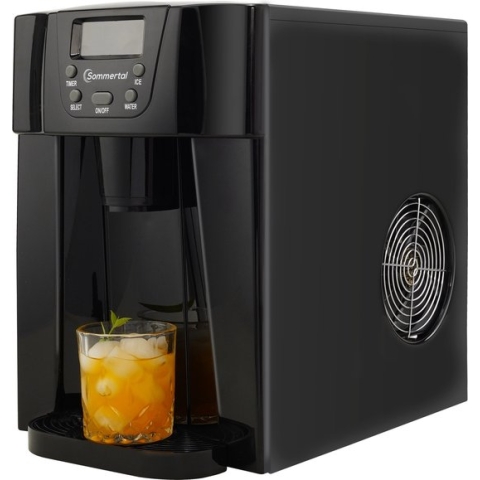 Sommertal Ice Cube Maker met Koudwaterfunctie EM12E - Ice Maker met Snelle Ijsproductie vanaf 6 Minuten, 12kg per Dag, 2 Blokjesformaten, Timer, Automatische Uitschakeling - Ice Cube Maker Small