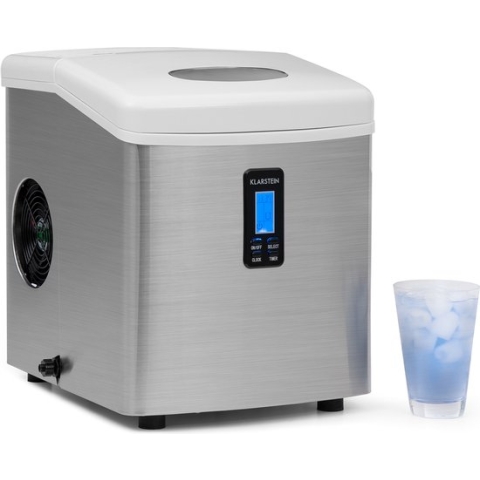 Klarstein Mr. Frost IJsblokjesmachine 15 kg per dag - LCD scherm - edelstaal - timer - tank 3,3 liter -  150W