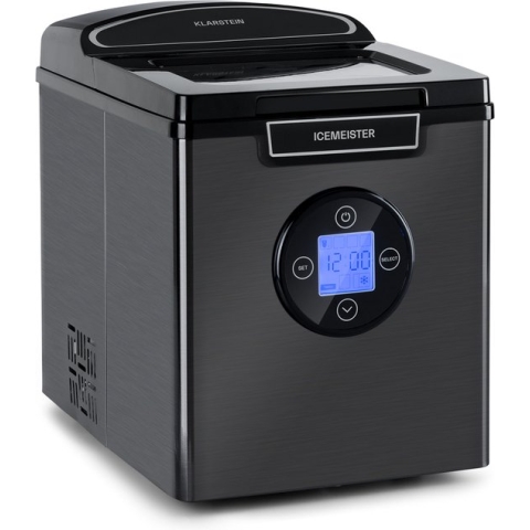 Klarstein Icemeister 2G Ijsblokjesmaker - ijsblokjesmachine 12kg/24h - watertank 1,8 liter - 3 formaten ijsklontjes - LC-display - roestvrij staal