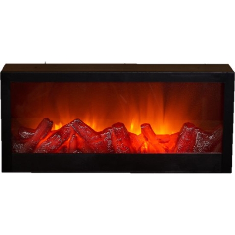 Anna's Collection Sfeerhaard lantaarn - zwart - met LED - L45 x B10 x H20 cm - Open haard