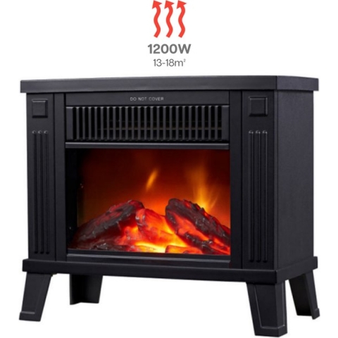 Elektrische kachel - Haard - Sfeerhaard - Elektrische verwarming - Verwarming -1200 W - Zwart