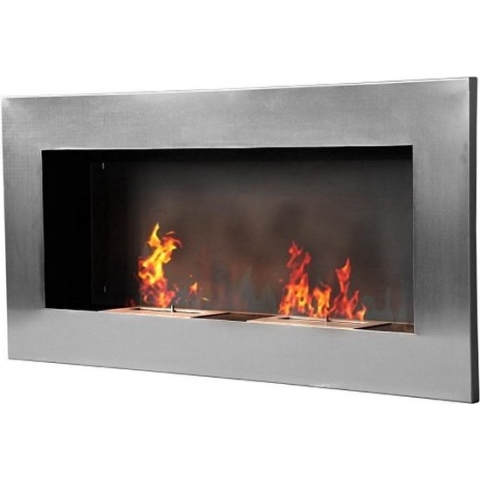 Bio-ethanol haard XXL - sfeerhaard - wandsfeerhaard - 2 branders - 110 x 54 cm - Roestvrijstaal