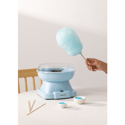 CREATE - Suikerspinmachine -Snel en schoon- 500W- heeft antislipvoet - Blauw - COTTON CANDY MAKERjes