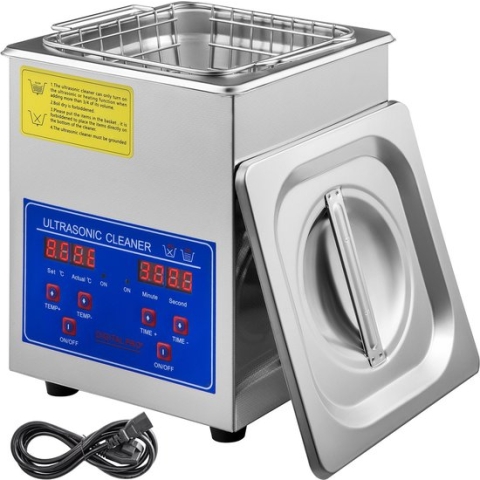 VEVOR Ultrasoon Reiniger 1,8-2 L-Roestvrij Staal Professionele Ultrasone Reinigingsapparaat-Digitale verwarming Timer-Sieraden-Brillen-Tanden