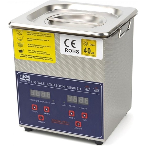 2 Liter Professionele Ultrasoon Reiniger (100 Watt Verwarming)