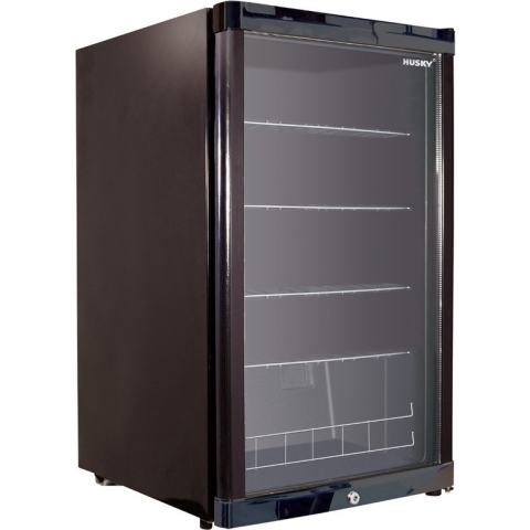 Husky KK110-BK-NL-HU - Koelkast Tafelmodel - Met Glazen Deur - 130 Liter - 40dB - Zwart