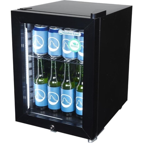 Gastro-Cool KW25 - Mini koelkast met glazen deur 23 Liter - Zwart/Zwart/Zwart 247101