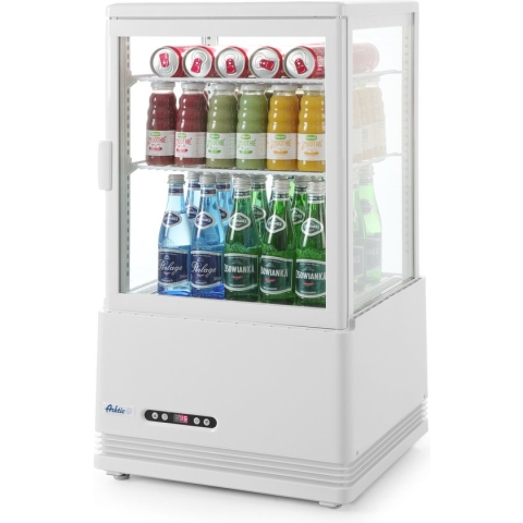 Arktic Koelvitrine Tafelmodel - Professionele Buffetvitrine - Horeca Koelkast Glazen Deur - 58 Liter - Wit