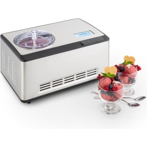 Klarstein Dolce Bacio - Zelfvriezende IJsmachine - compressor 2 liter - LC display - Touch control paneel - RVS