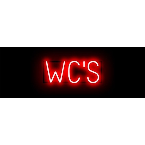 WC'S - Reclamebord Neon LED bord verlichting - SpellBrite - 41,6 x 16 cm rood WC bord - 6 Dimstanden - 8 Lichtanimaties - Toiletten