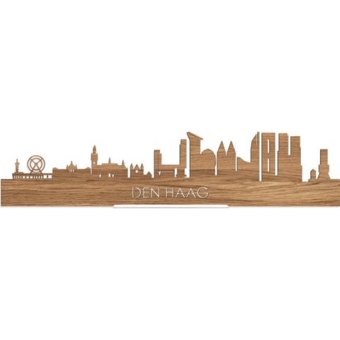Standing Skyline Den Haag Eikenhout - 60 cm - Woondecoratie design - Decoratie om neer te zetten en om op te hangen - Meer steden beschikbaar - Cadeau voor hem - Cadeau voor haar - Jubileum - Verjaardag - Housewarming - Interieur - WoodWideCities