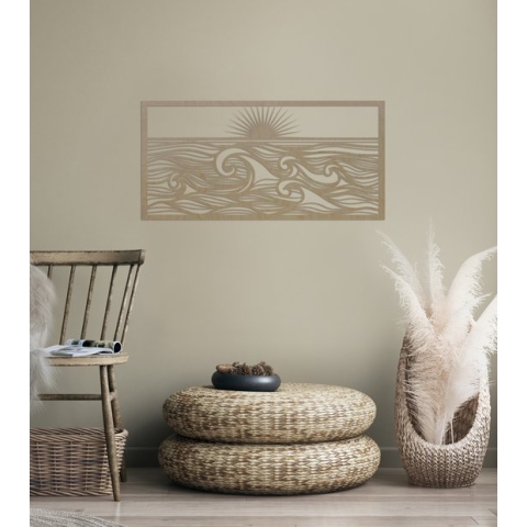 Zon zee wanddecoratie multiplex berken 1000x490mm