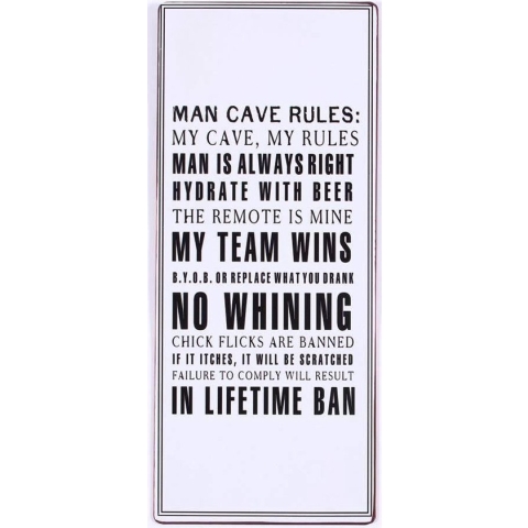 Wandbord Man Cave Rules