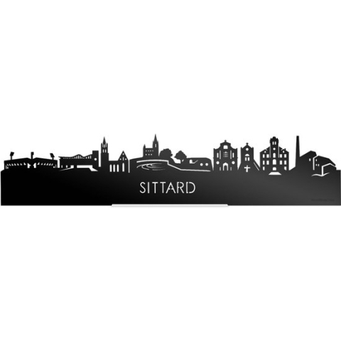 Standing Skyline Sittard Zwart Glanzend - 60 cm - Woondecoratie design - Decoratie om neer te zetten en om op te hangen - Meer steden beschikbaar - Cadeau voor hem - Cadeau voor haar - Jubileum - Verjaardag - Housewarming - Interieur -