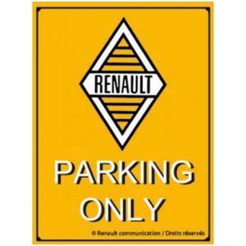 Renault Parking Only Metalen Wandbord 20x30 cm