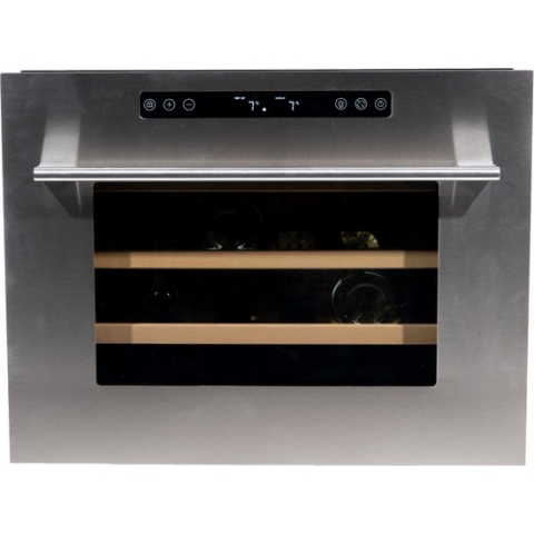 Vinata Premium Wijnklimaatkast Soprana Inbouw - RVS - 24 flessen - 45.3 x 59.2x 56.3 cm - Glazen deur