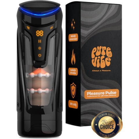 PureVibe Pleasure Pulse Masturbator Vibrators voor Mannen Seksspeeltjes - Penisstimulator - Blowjob Masturbator - Mannen Sex Toys - Pocket Pussy - Nep Vagina met Deepthroat & Pussy