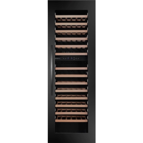 Wine Klima D106T - Wijnkoelkast - 101 flessen - 2 zones -  ZWART/GLAS - 178cm inbouw - GREEPLOOS