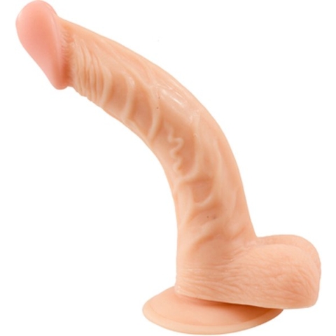 NMC – Dildo met Zuignap en Licht Gebogen Vorm voor een Vluggertje 19 cm – beigeig